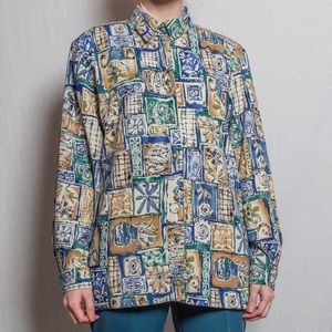 Long Sleeve Vintage 80s-90s Button up Blouse